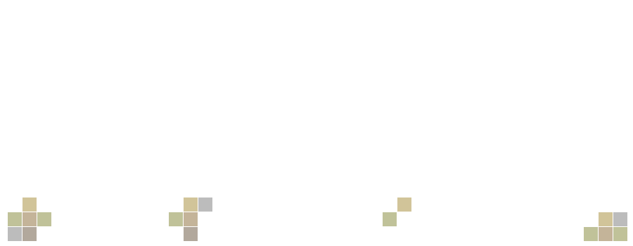 Black background with small colorful pixel clusters