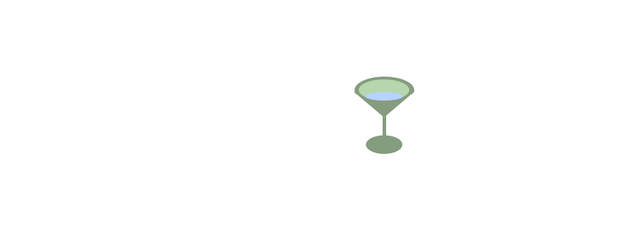 Minimalist martini glass icon on black background